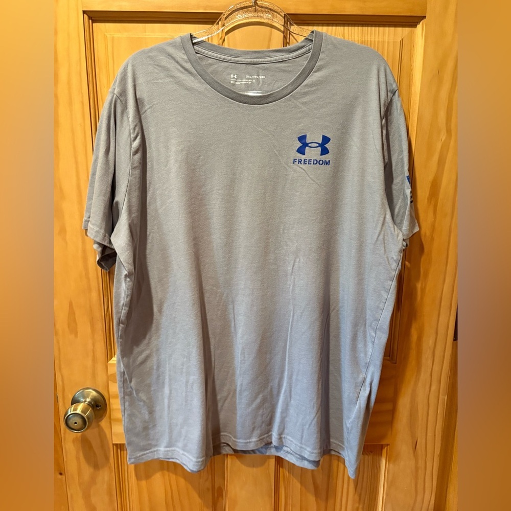 Under Armour Men's Gray Freedom Banner Short Sleeve T-Shirt size XXL